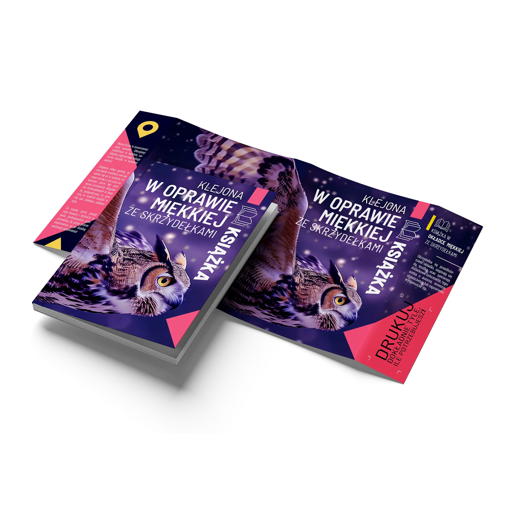 Książka w oprawie szyto klejonej miękkiej ze skrzydełkami